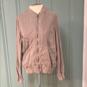 Kenneth Cole Reaction Tan Bomber Jacket Lightweight Casual